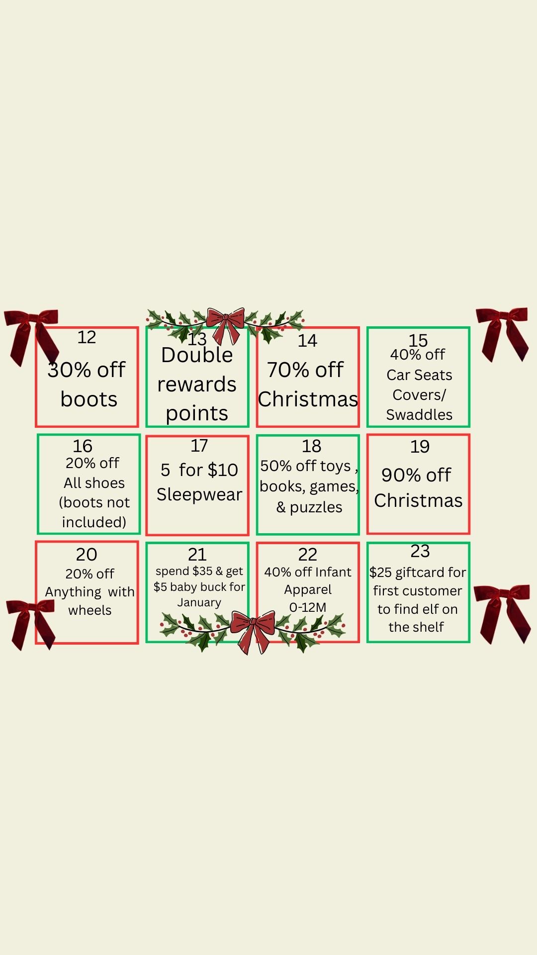 12 days of Christmas